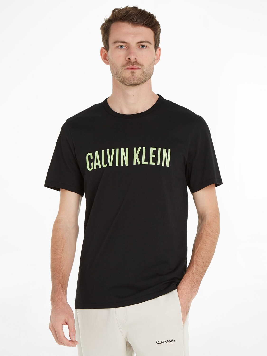 

Футболка Intense Power Lounge Calvin Klein, черный/тропический лайм