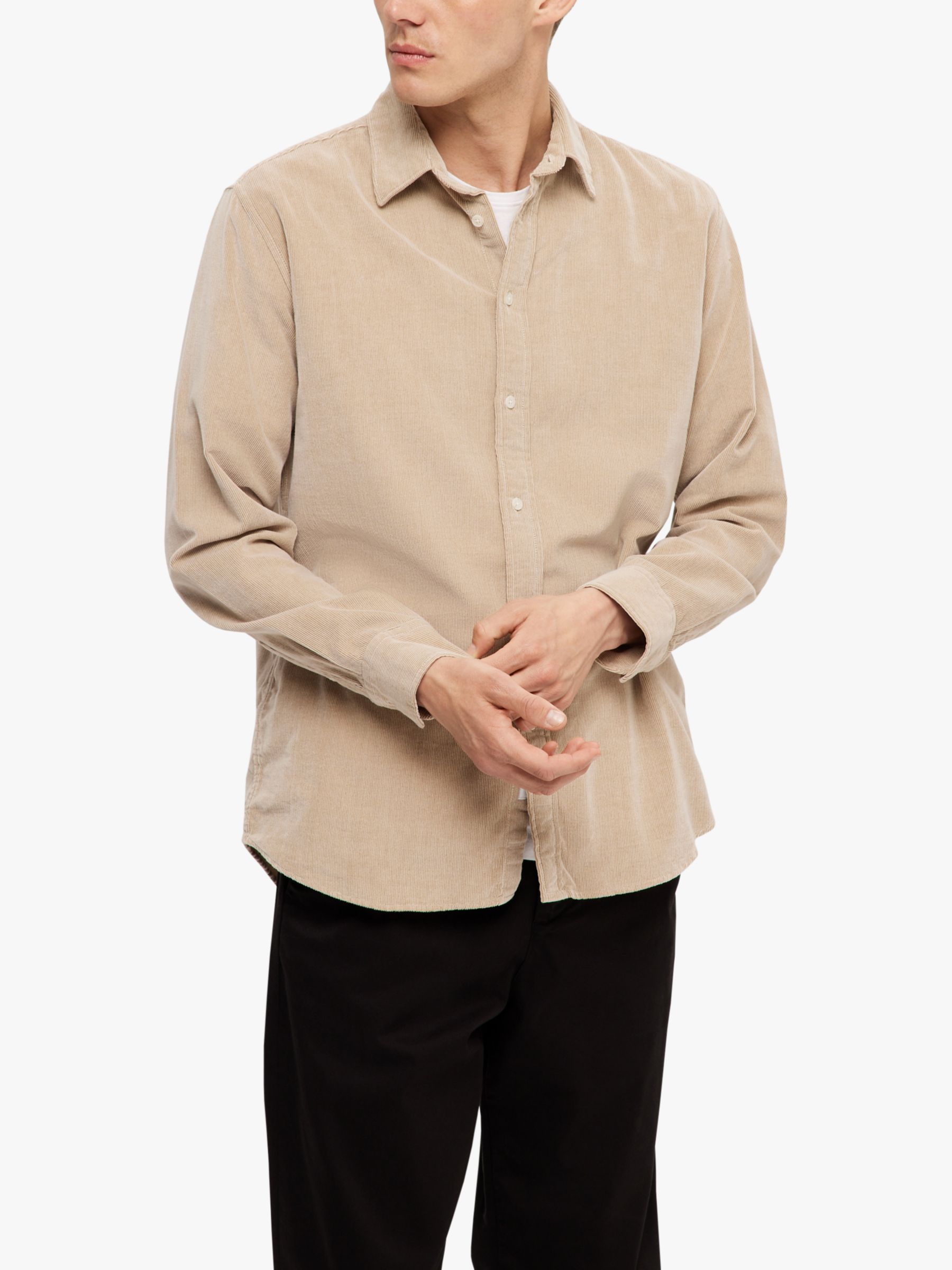 Вельветовая рубашка Owen из переработанного хлопка SELECTED HOMME, брин рубашка поло selected homme молочный