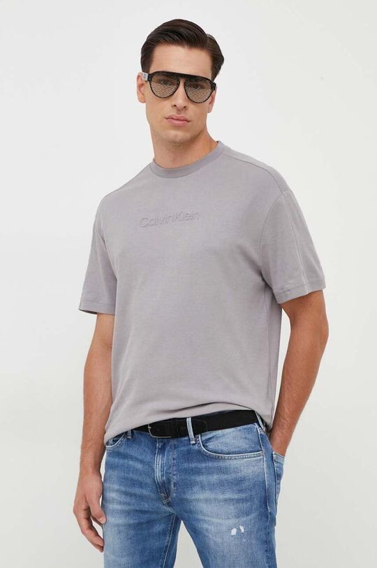

Хлопковая футболка Calvin Klein, серый