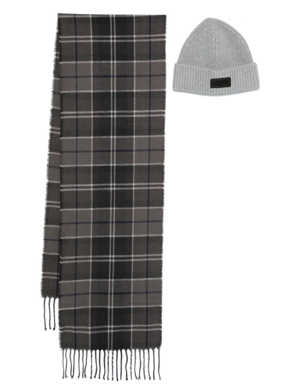

Комплект Sweeper из шапки бини и шарфа Barbour International, серый