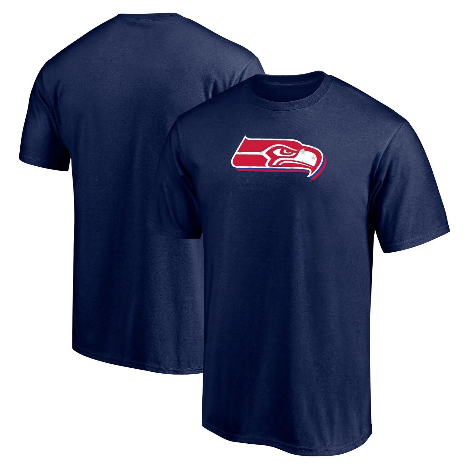 

Мужская темно-синяя футболка с логотипом College Seattle Seahawks, красно-белая и командная Fanatics