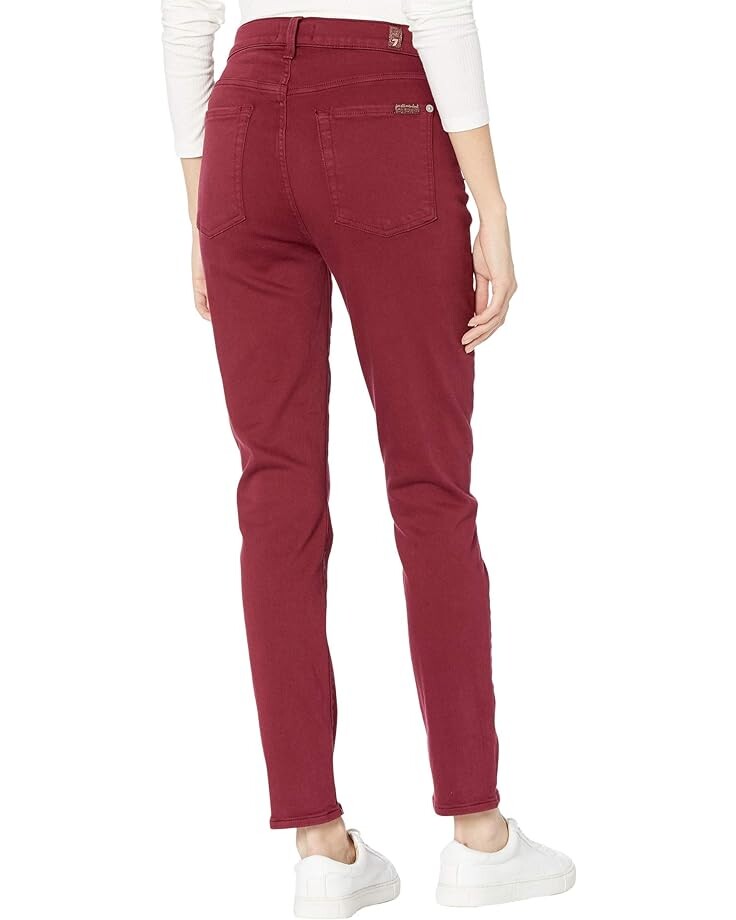 

Джинсы 7 For All Mankind High-Waist Ankle Skinny in Merlot, цвет Merlot