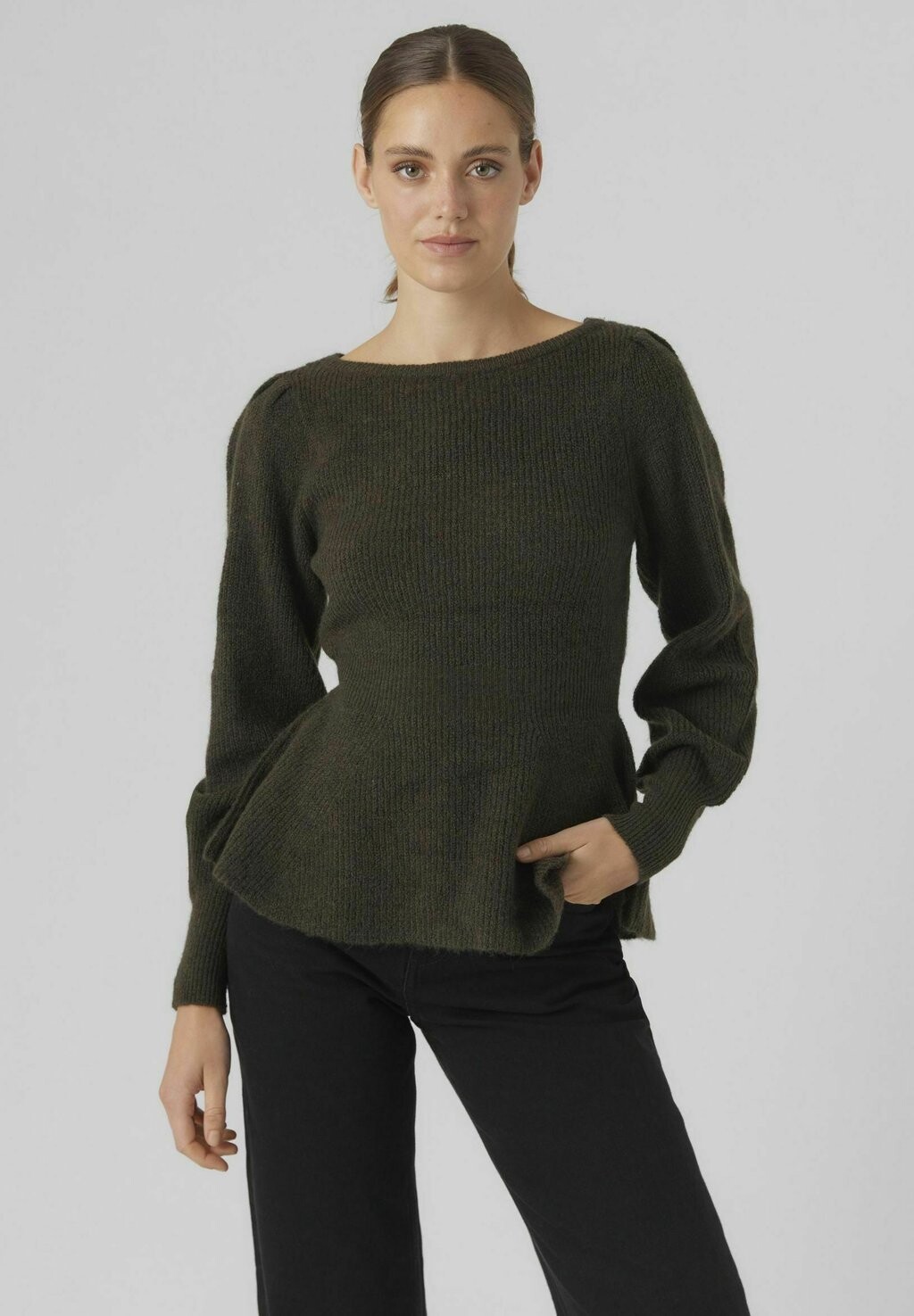 

Свитшот Vero Moda VMFLAVOR LS PEPLUM GA EXC, цвет peat