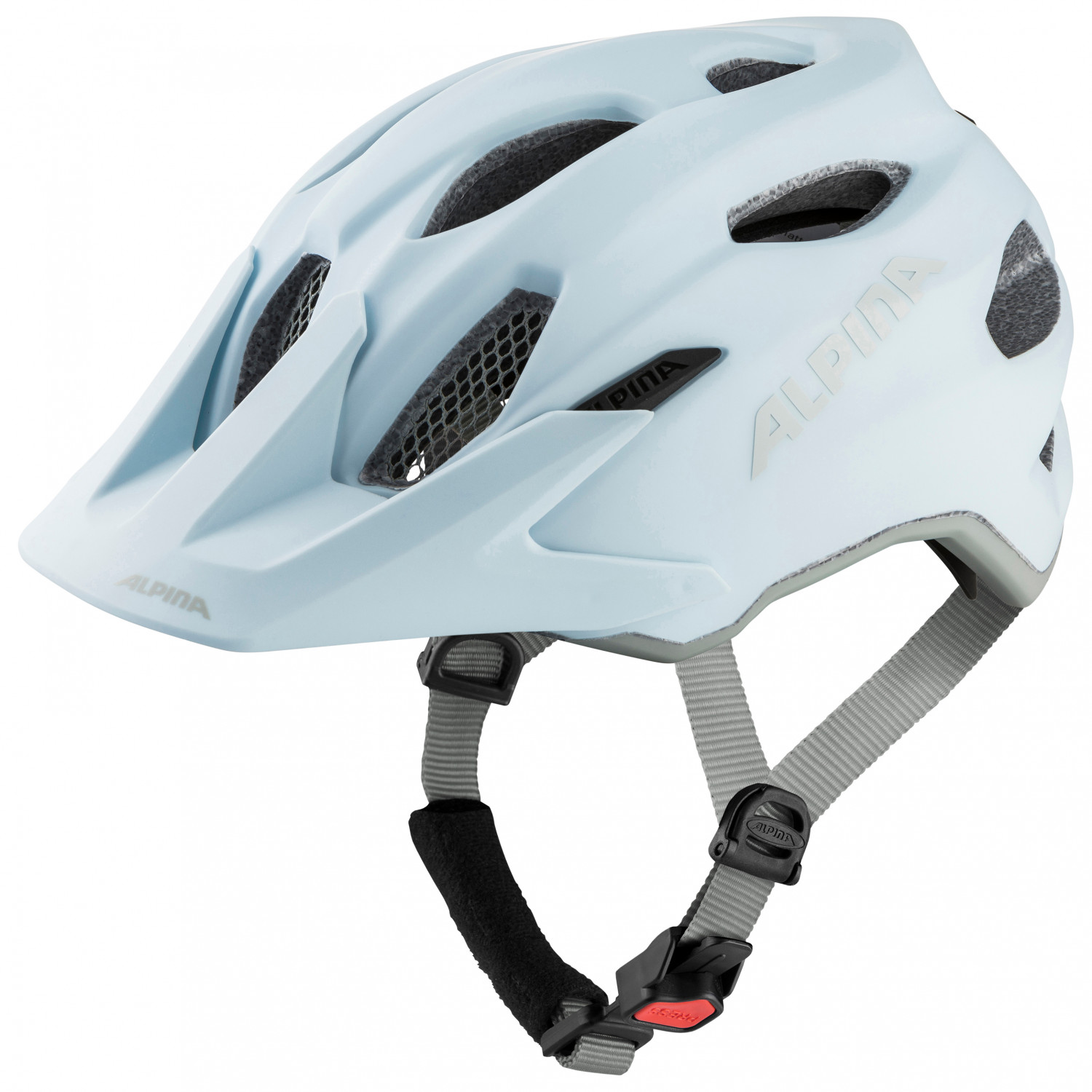 цена Велосипедный шлем Alpina Carapax Junior, цвет Dove Blue/Grey Matt