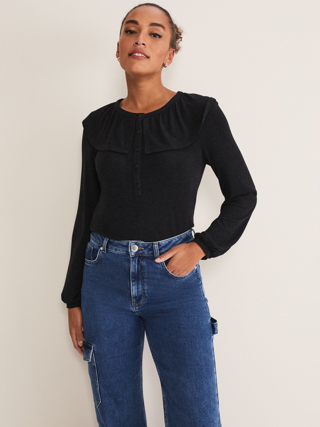 

Топ Phase Eight Anda Frill Detail Bor, Уголь