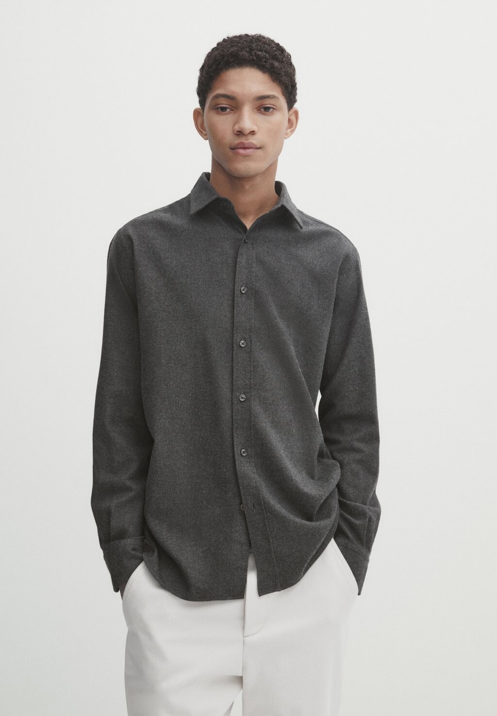 

Рубашка REGULAR FIT TWO-PLY Massimo Dutti, цвет grey