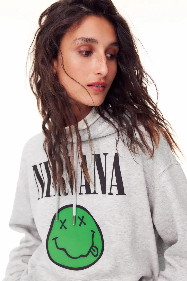 

Толстовка с капюшоном и мотивом H&M, серый