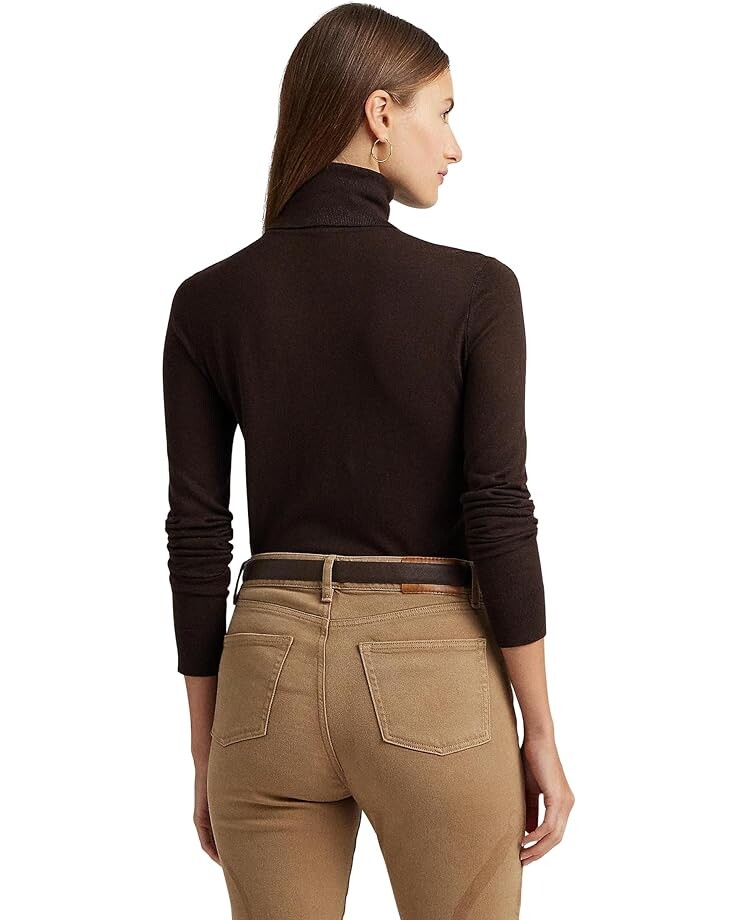 

Свитер LAUREN Ralph Lauren Silk-Blend Turtleneck, цвет Circuit Brown