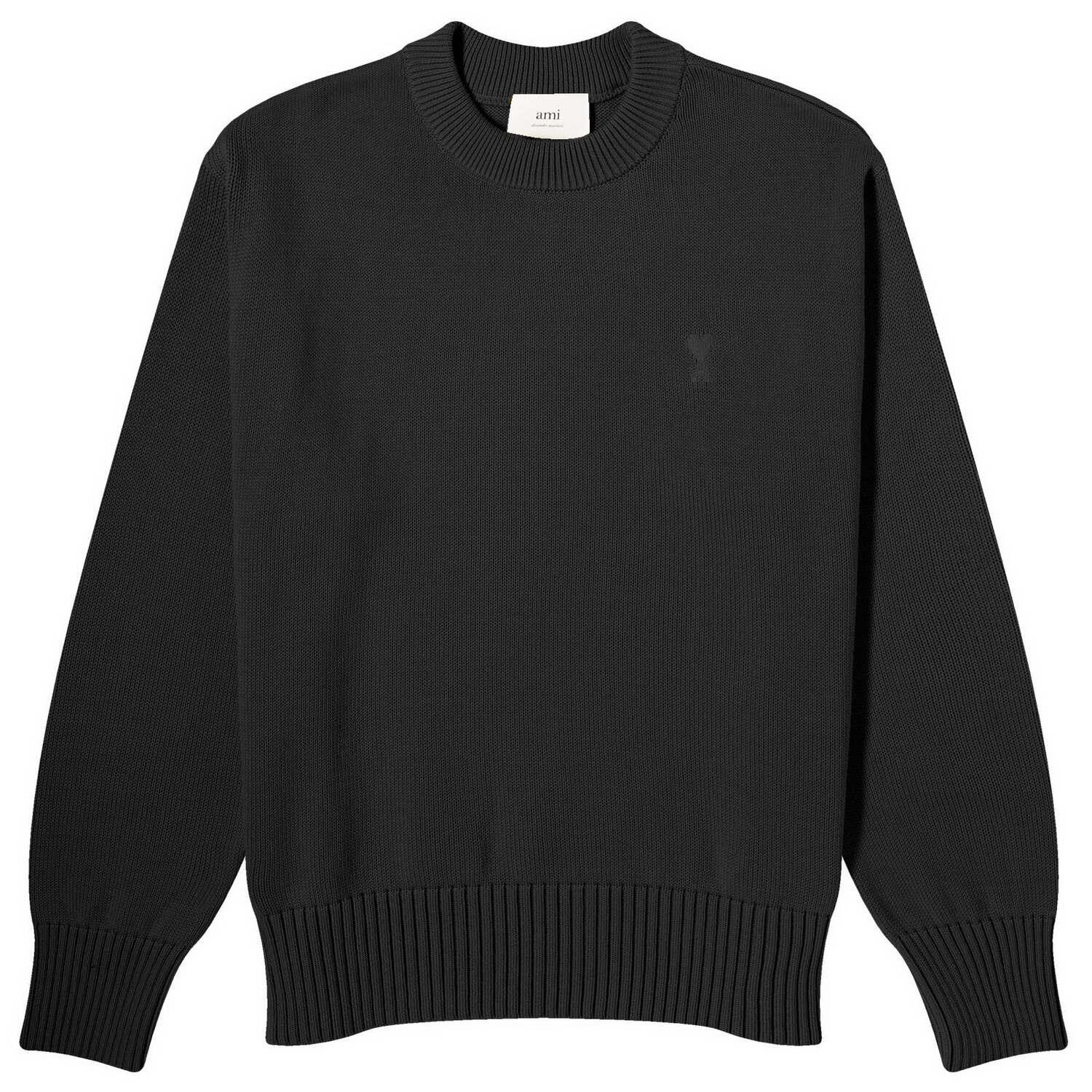 

Свитер Ami Paris Tonal Heart Crew Neck Jumper, черный