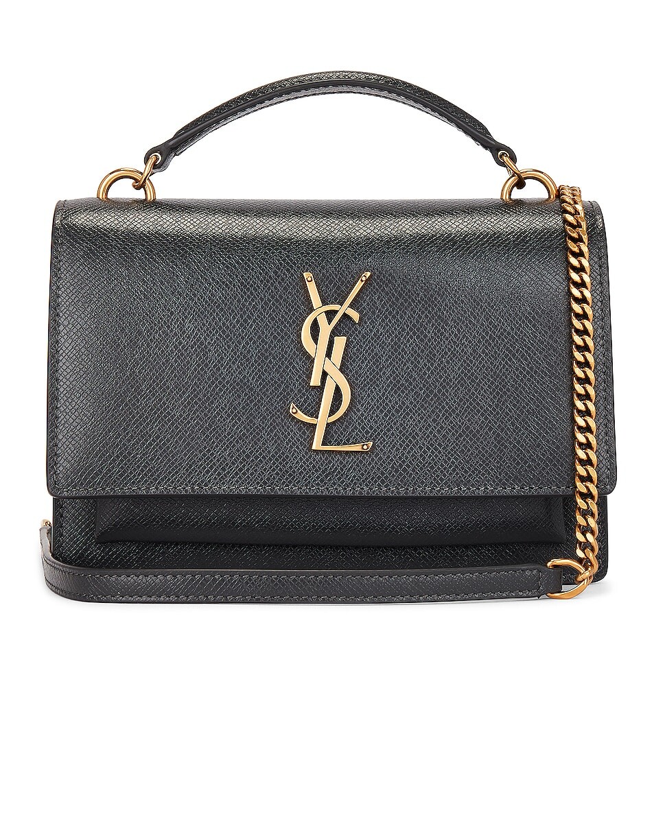 

Сумка кросс-боди Saint Laurent Top Handle Sunset Chain Wallet, цвет Storm