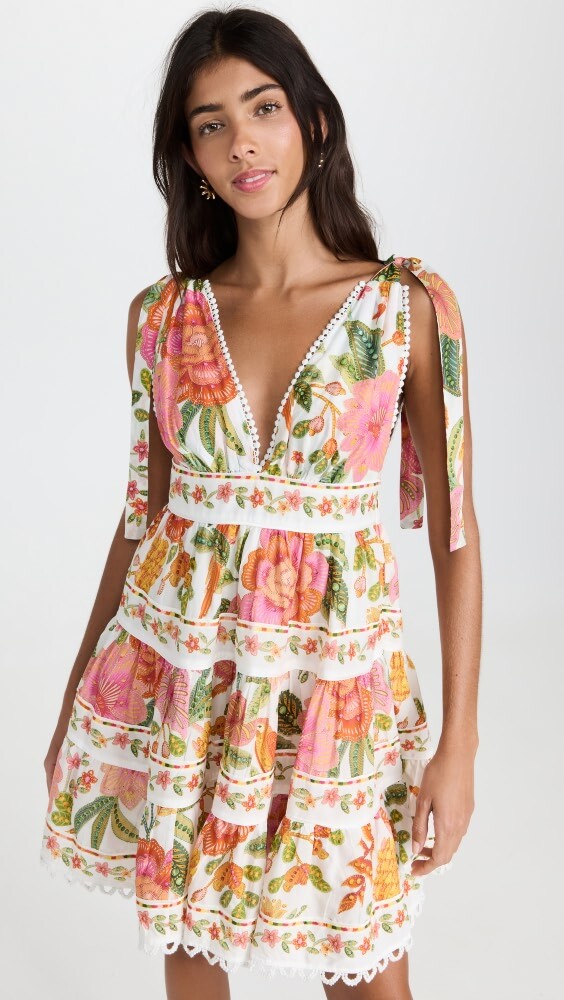 

Платье мини FARM Rio Macaw Bloom Off-White