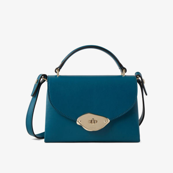 

Маленькая кожаная сумка Lana с верхней ручкой Mulberry, синий