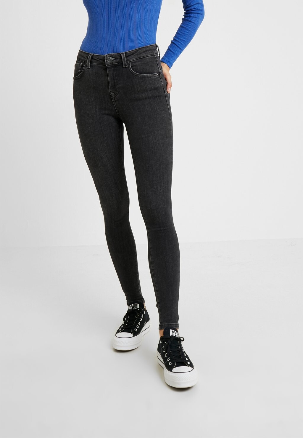 

Джинсы Skinny Fit ONLY Onlpower Mid Push Up, темно-серый деним
