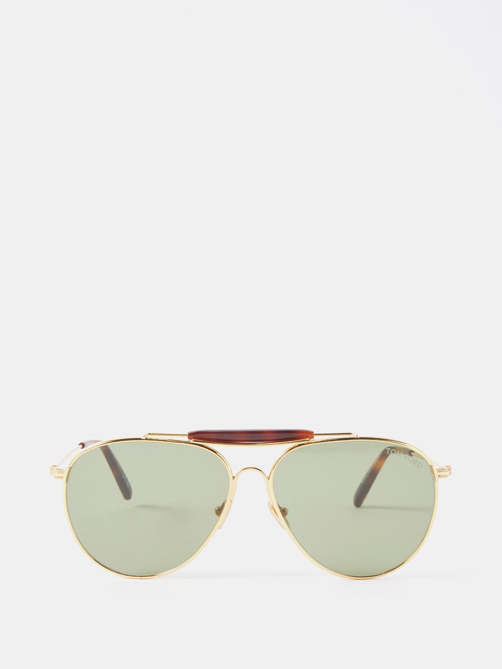 цена Солнцезащитные очки-авиаторы raphael в металлической оправе Tom Ford, золото