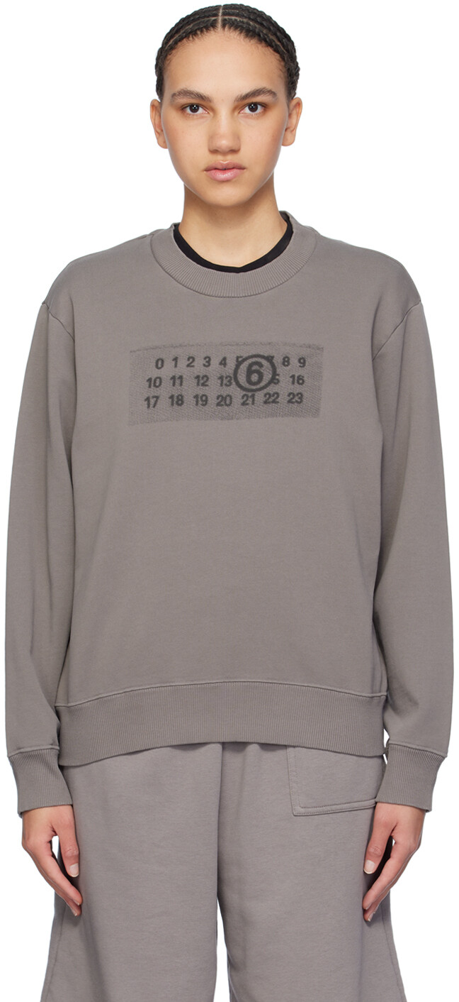 

Серо-коричневая толстовка с принтом Mm6 Maison Margiela
