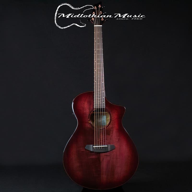 цена Акустическая гитара Breedlove ECO Collection - Pursuit Exotic S Concert CE - Acoustic-Electric Guitar - Pinot Noir Burst Finish