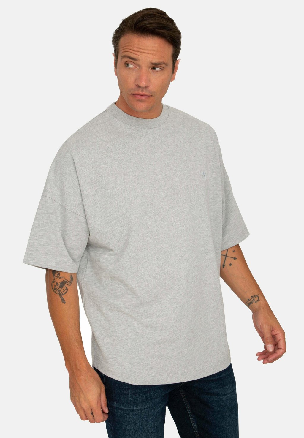 Базовая футболка OVERSIZE T-SHIRT Jacey Quinn, цвет grey melange