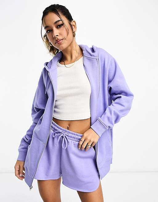 

Объемное худи винтажного синего цвета на молнии ASOS DESIGN, Синий