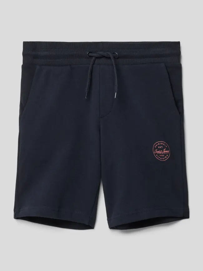 

Спортивные шорты из чистого хлопка с принтом лейбла модели «АКУЛА» Jack & Jones, темно-синий