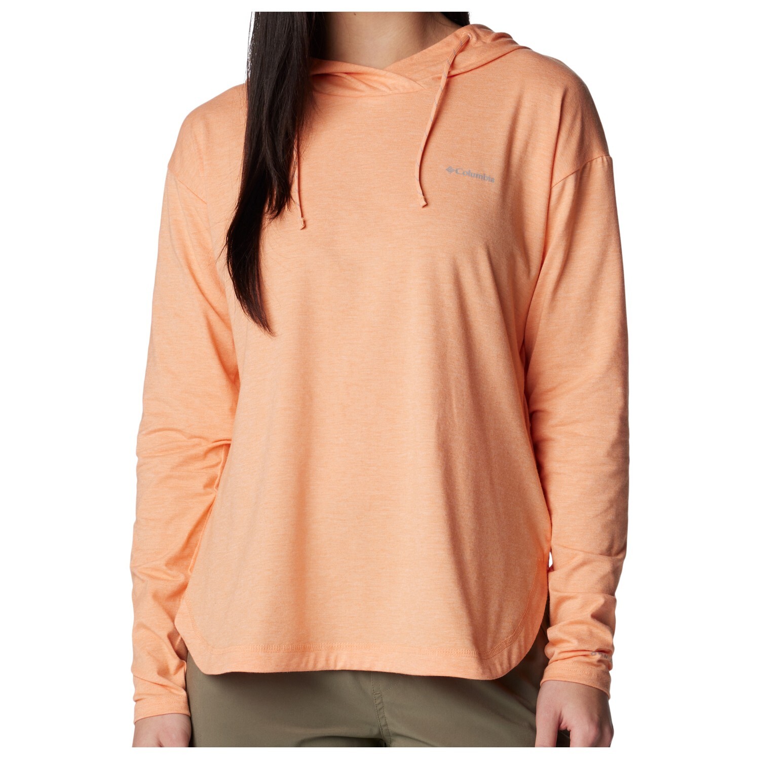 Функциональная рубашка Columbia Women's Sun Trek EU Hooded Pullover, цвет Apricot Fizz Heather поло мужское columbia sun trek polo черный