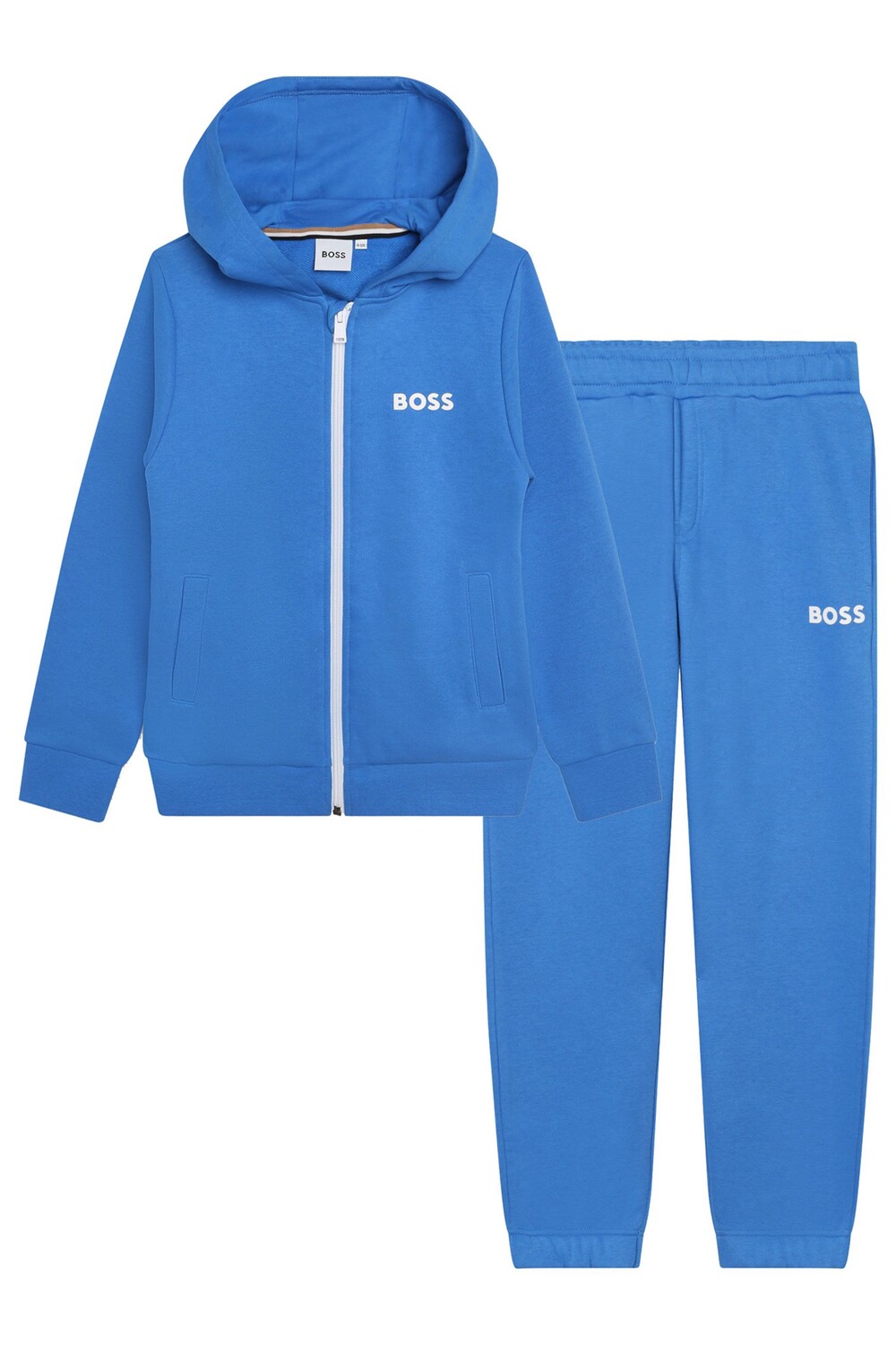 

Синий спортивный костюм с капюшоном и логотипом на груди BOSS, синий