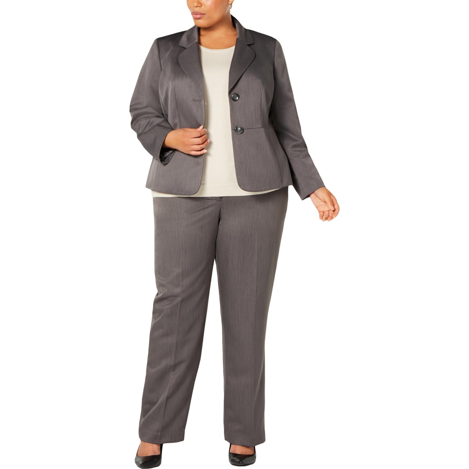 

Плюс женские брюки для рабочей одежды из 2 предметов Le Suit, цвет Grey Tonal