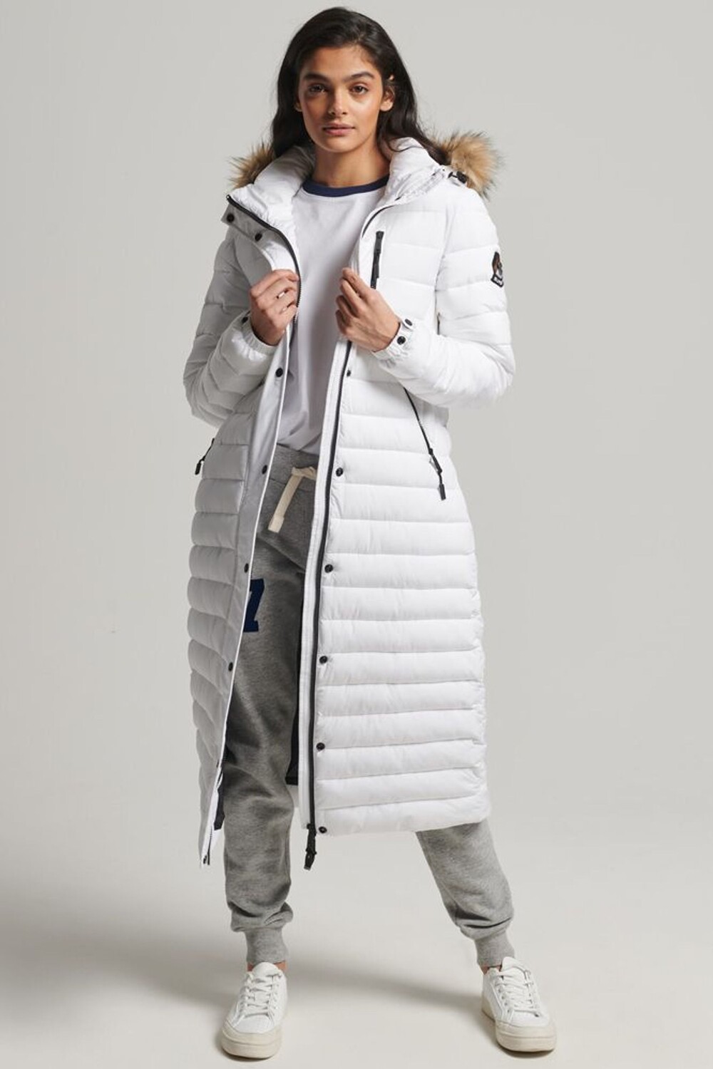 

Пальто Fuji очень длинного кроя Superdry, белый