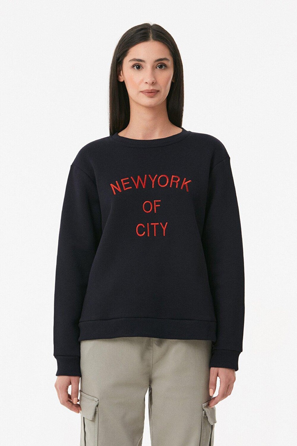 

Толстовка с круглым вырезом New York с вышивкой Fullamoda, темно-синий