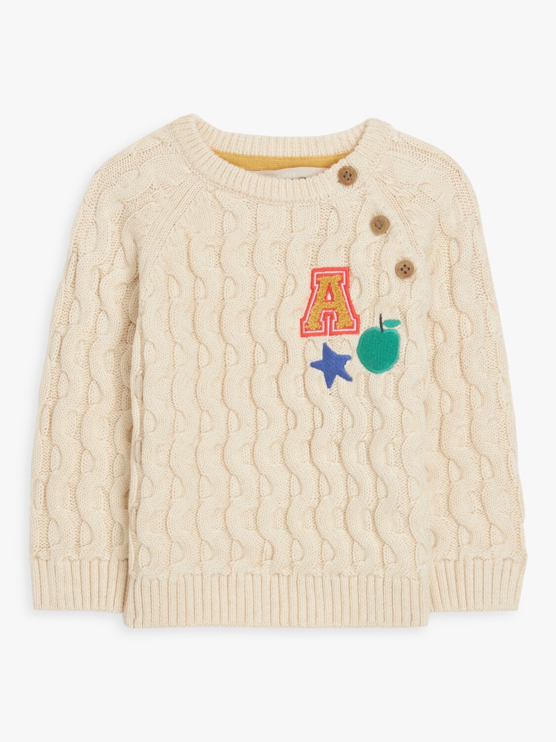 

Разноцветный джемпер косой вязки John Lewis baby Oatme