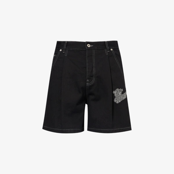 

Джинсовые шорты 90-х годов с вышитым логотипом Off-White, черный