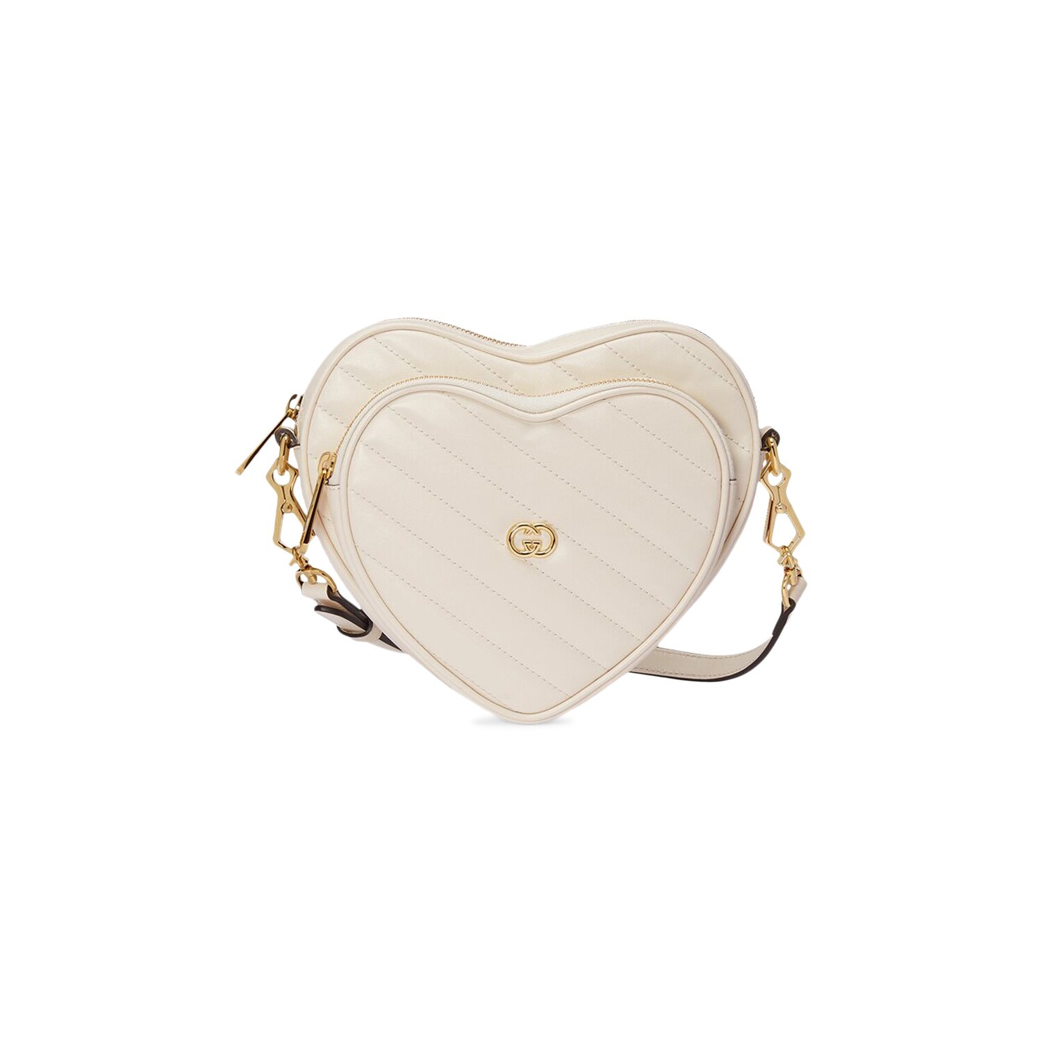 

Сумка на плечо Gucci Interlocking G Mini Heart, Mystic White
