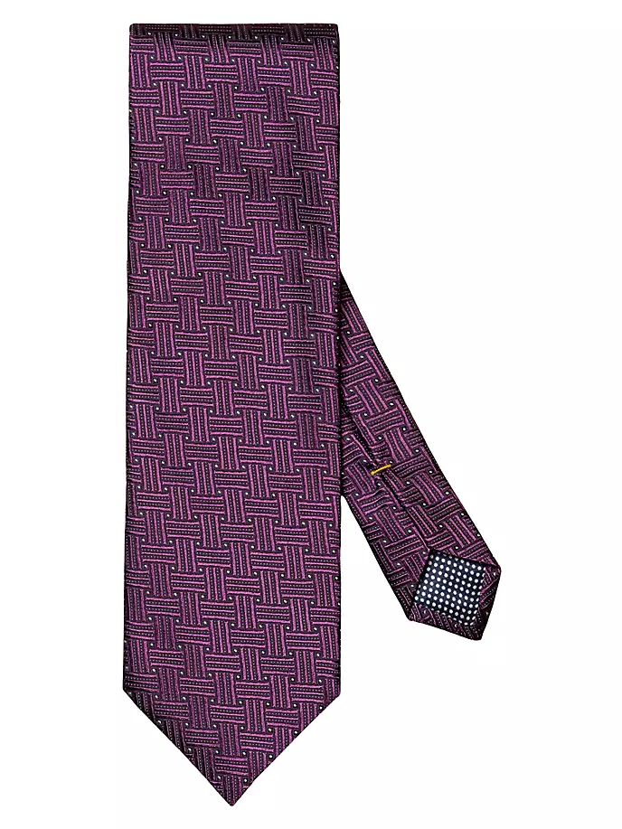 Шелковый галстук в горошек Eton, фиолетовый