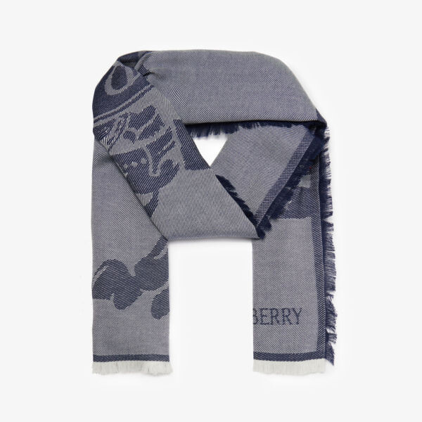 

Шарф из смесовой шерсти с жаккардовым узором equestrian knight design Burberry, индиго