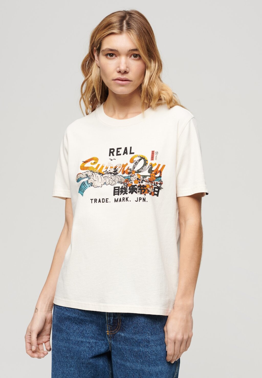 

Футболка с принтом TOKYO RELAXED Superdry, светло-желтый