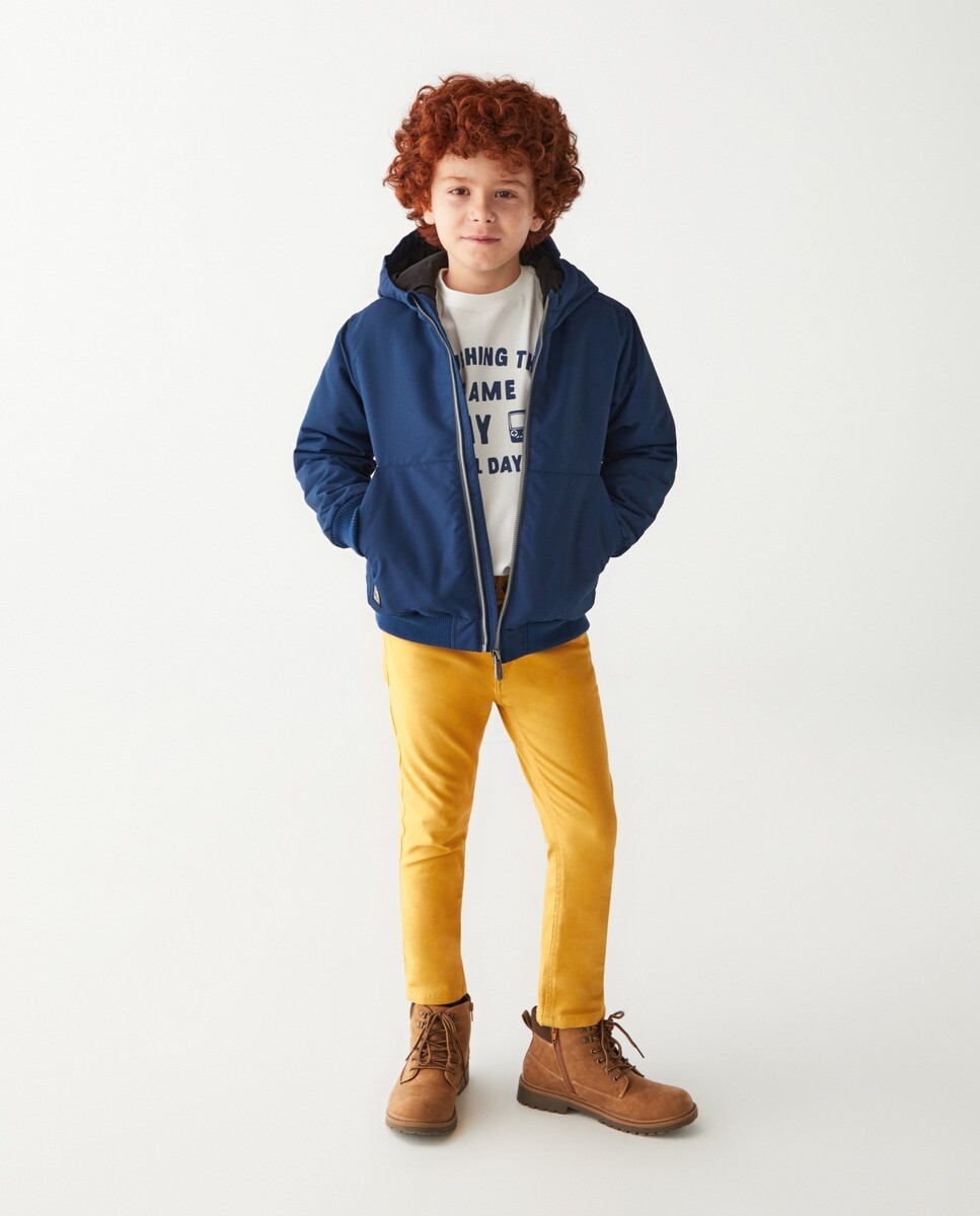 

Короткая парка с капюшоном для мальчика Kids El Corte Inglés, темно-синий