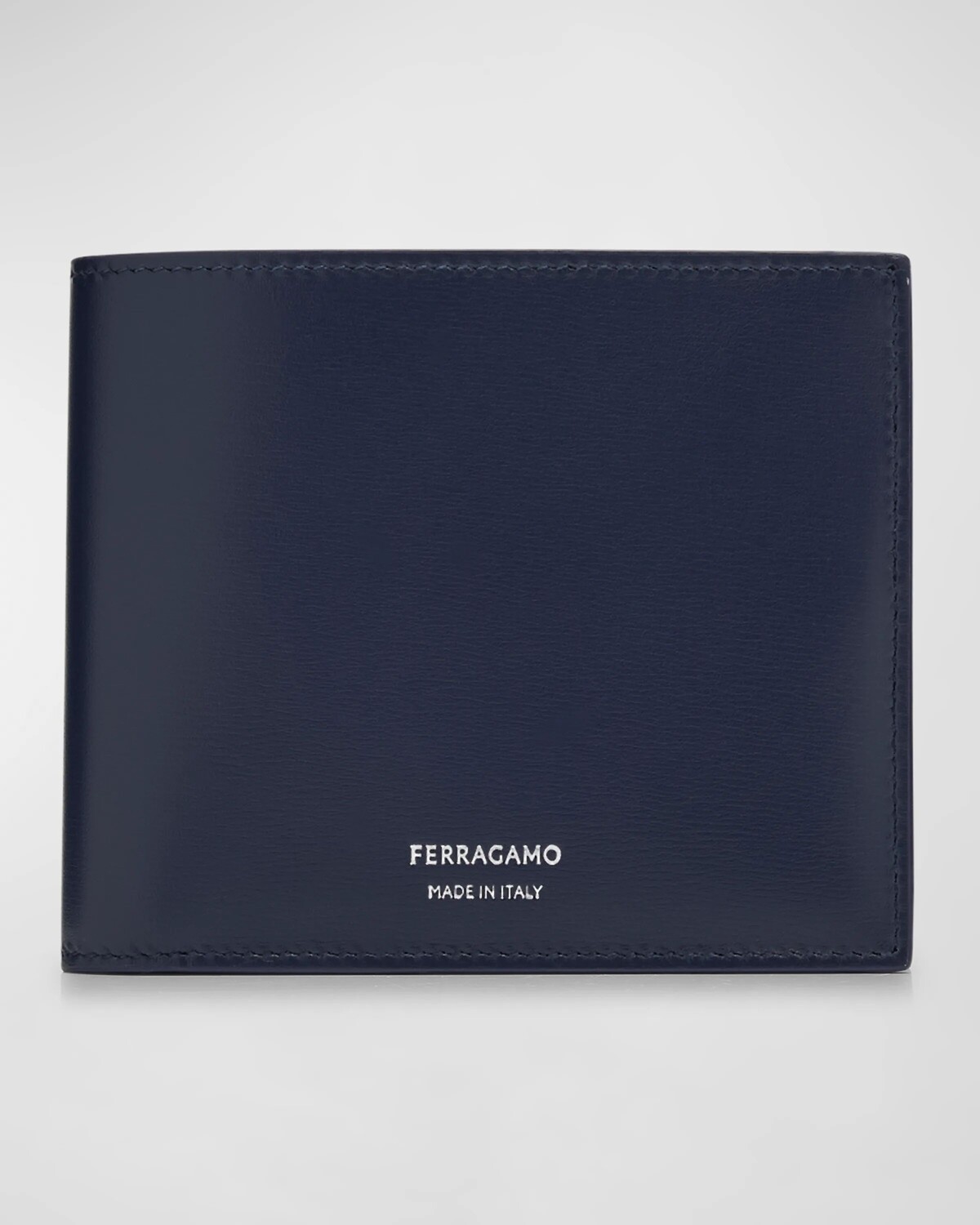 

Мужской классический кожаный кошелек двойного сложения Ferragamo, цвет Midnight