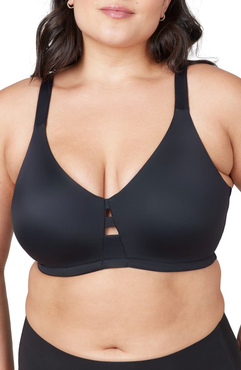 

Низкопрофильный мягкий бюстгальтер-минимайзер без косточек SPANX, черный