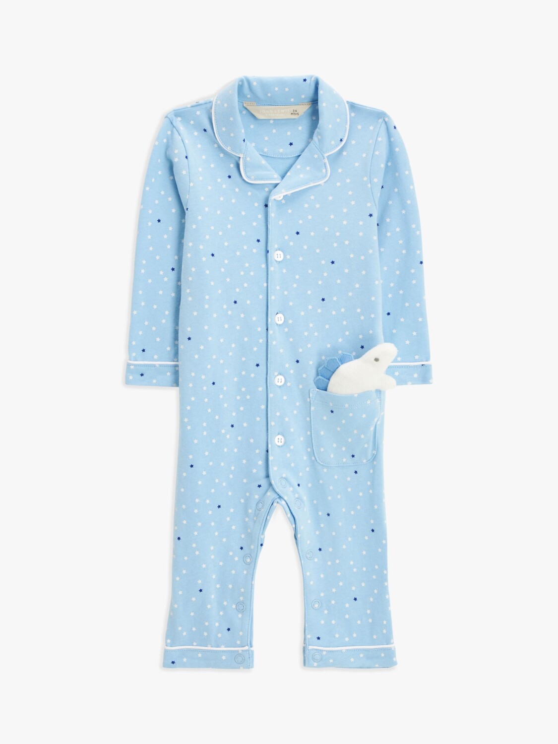 

Комбинезон Baby Scattered Star с игрушкой Dino John Lewis, синий
