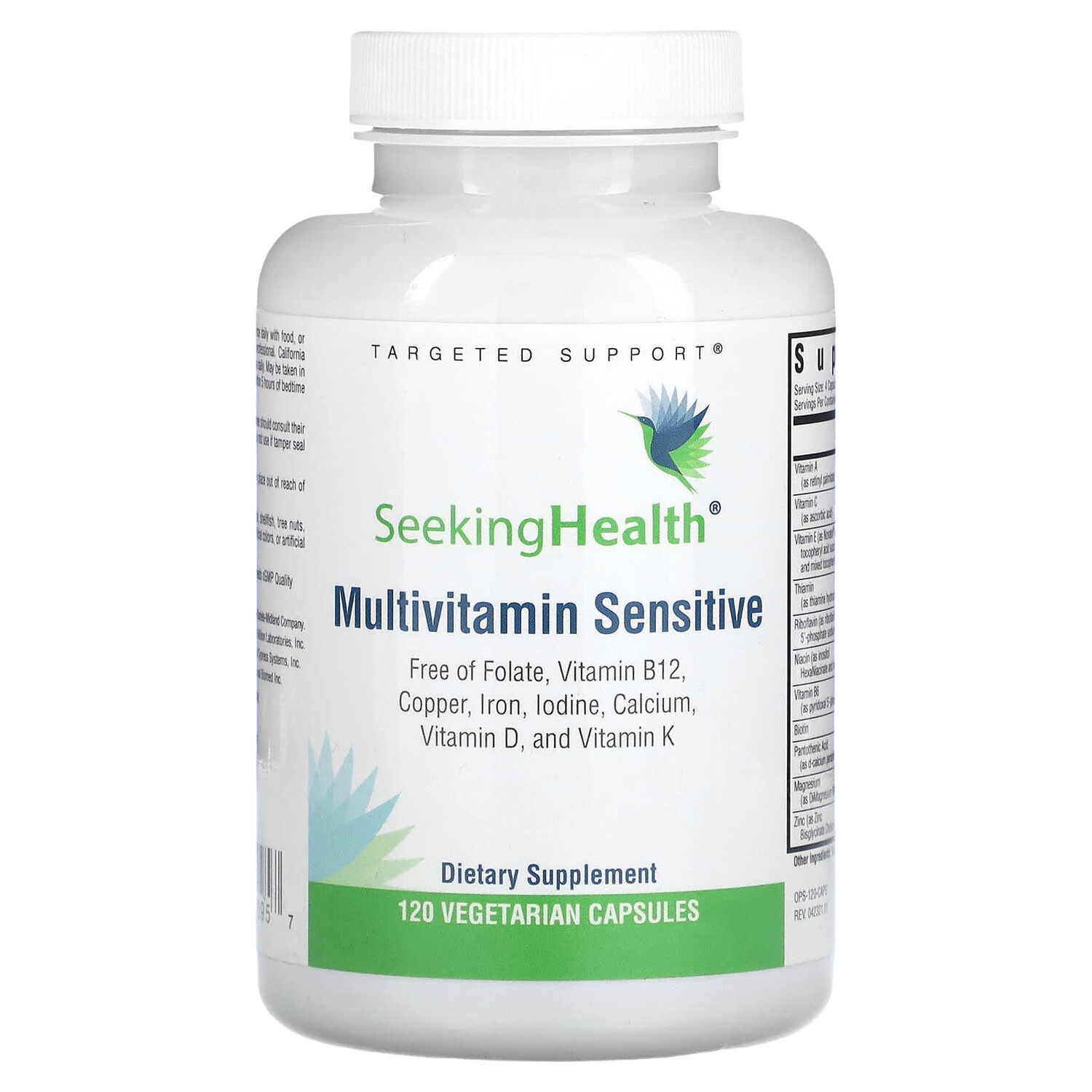 

Мультивитамины для чувствительной кожи, 120 вегетарианских капсул, Seeking Health