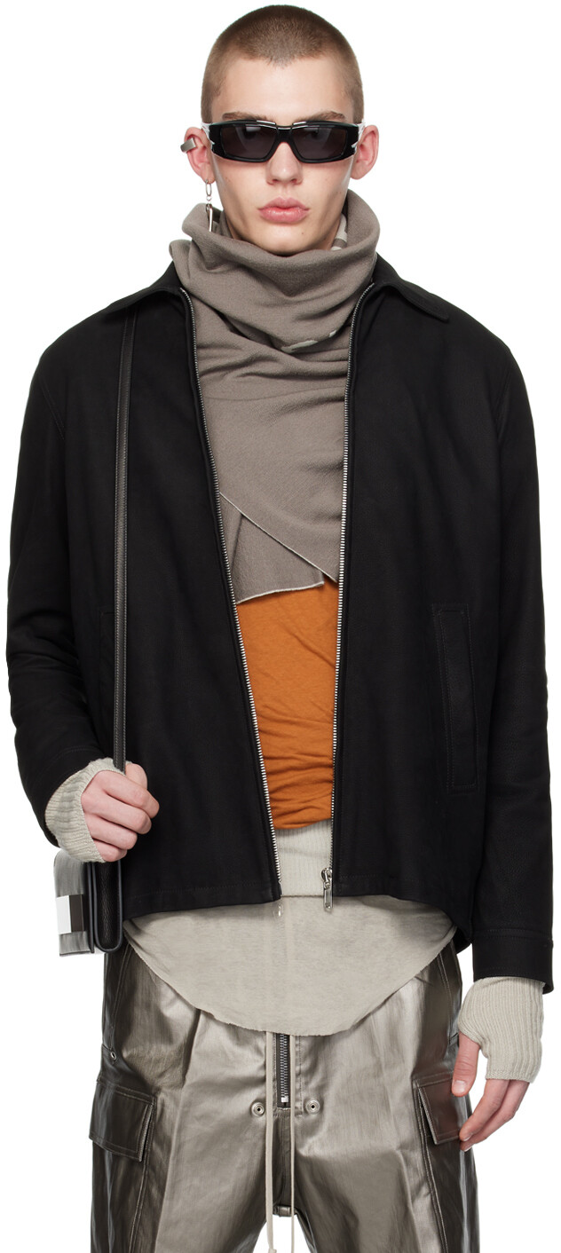 

Черная кожаная куртка Brad Rick Owens, цвет Black