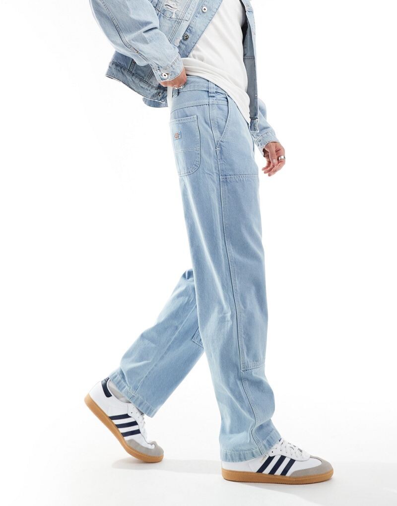 

Синие джинсы в винтажном стиле с двойным коленом Dickies Madison