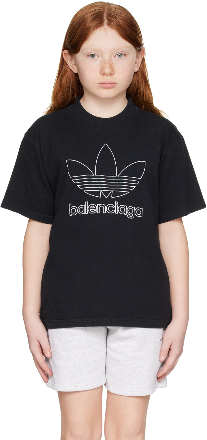 

Balenciaga Kids Kids Черная футболка adidas Kids Edition, Черный