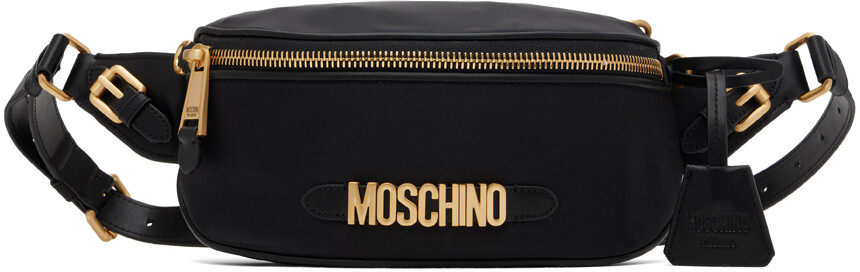 

Черный клатч с логотипом Moschino, цвет Fantasy print black