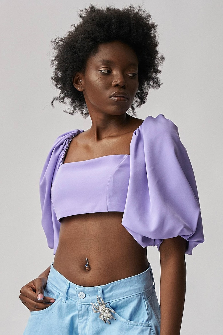 цена Короткая блузка с расклешенными рукавами Inna B, фиолетовый