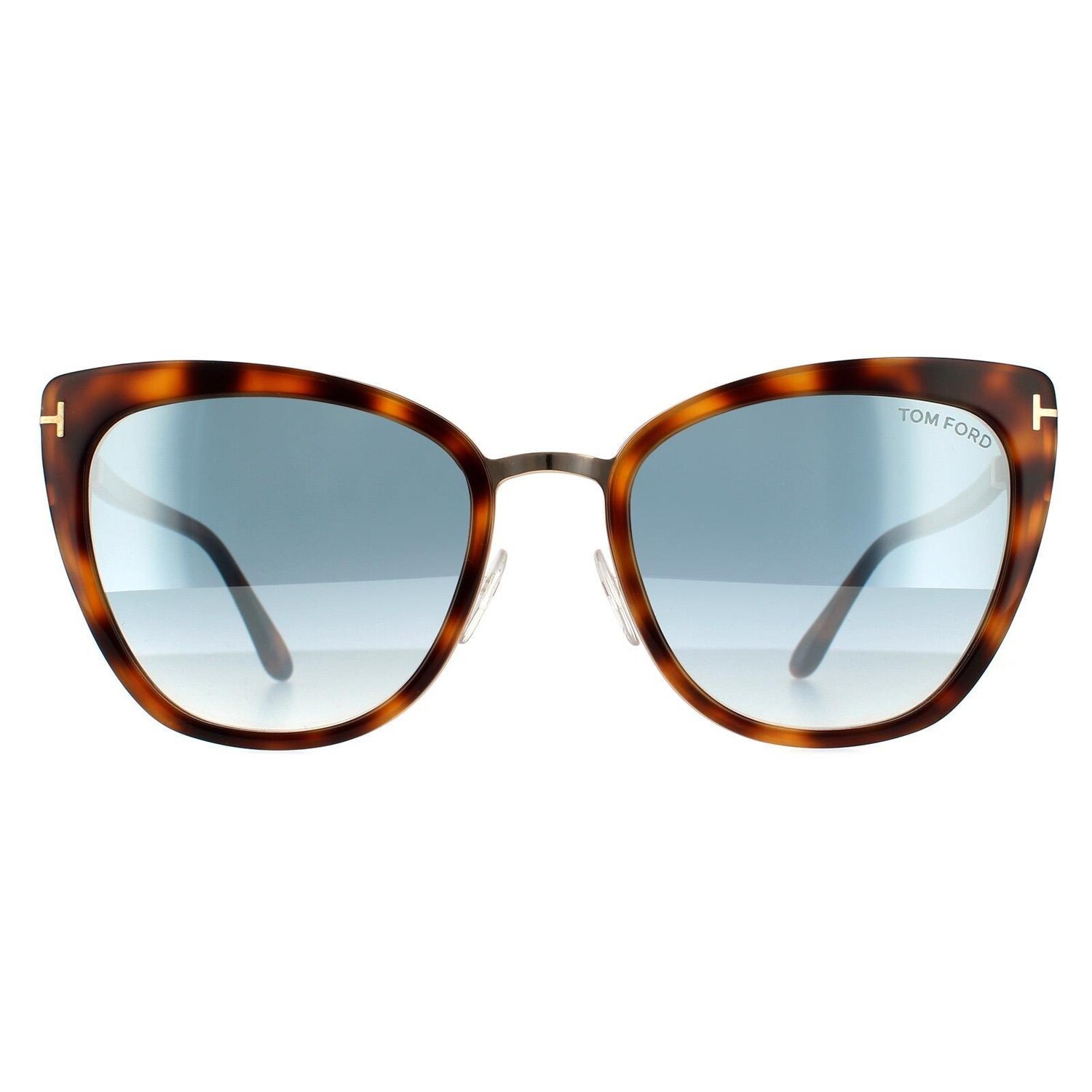 

Солнцезащитные очки Cat Eye Blonde Havana Green Mirror Tom Ford, коричневый