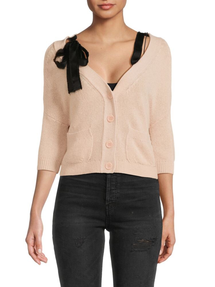 

Кардиган из смесовой шерсти с рукавом 3/4 Redvalentino, цвет Nudo Nero