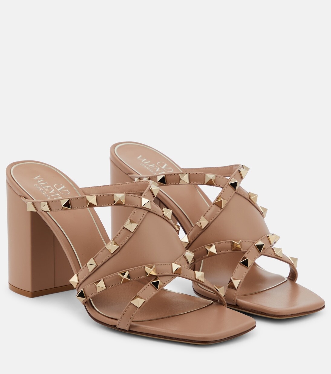 

Кожаные мюли rockstud Valentino Garavani, розовый