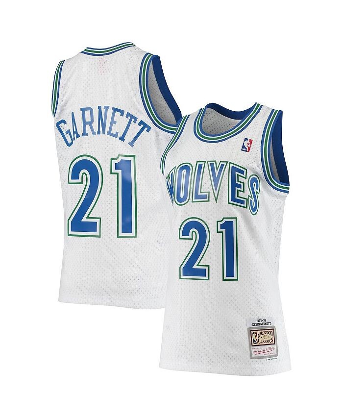 

Мужская белая майка Кевина Гарнетта Minnesota Timberwolves 1995/96 Hardwood Classics Swingman — Statement Edition Mitchell & Ness, белый