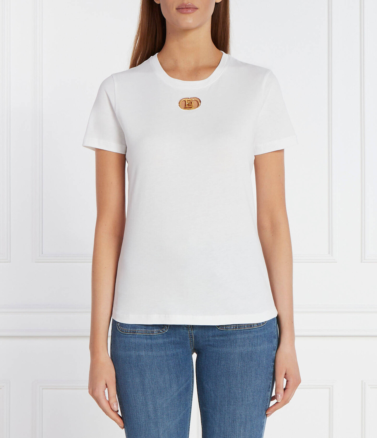 

Футболка Elisabetta Franchi Slim Fit, белый