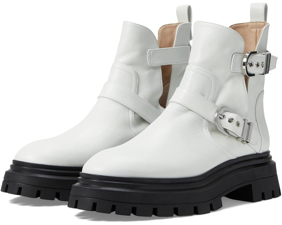 

Ботинки Stuart Weitzman Maverick Bedford Moto Bootie, белый